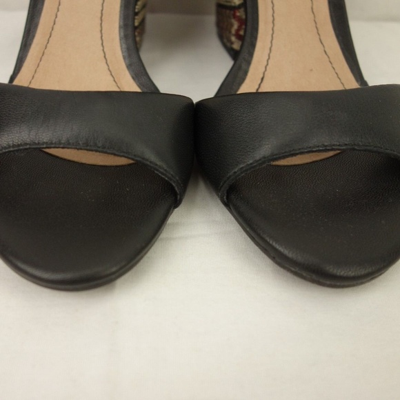 NWT French Blu Black Aztec Patterned Block Heel - Picture 4 of 8